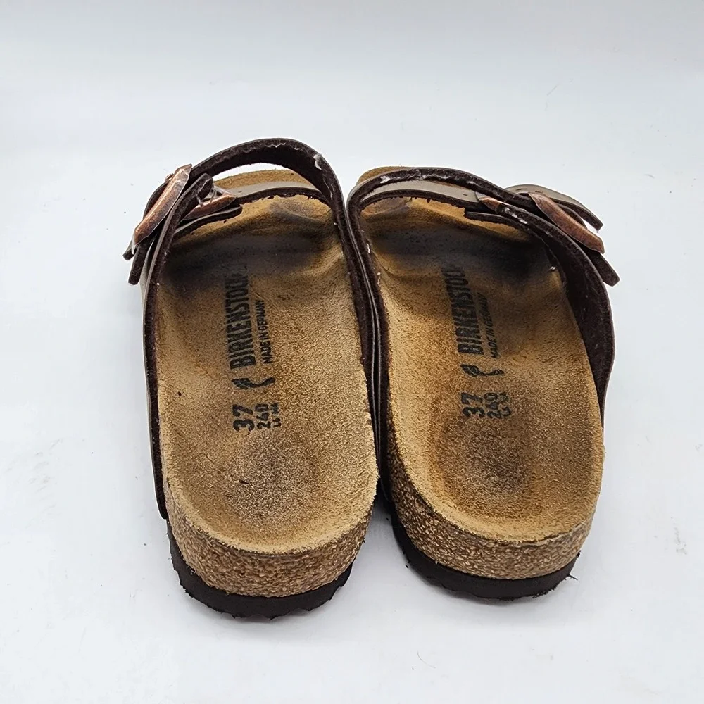 Birkenstock Arizona Sandals Women's 37 US 6 Brown Two Strap Buckle Comfort Shoes